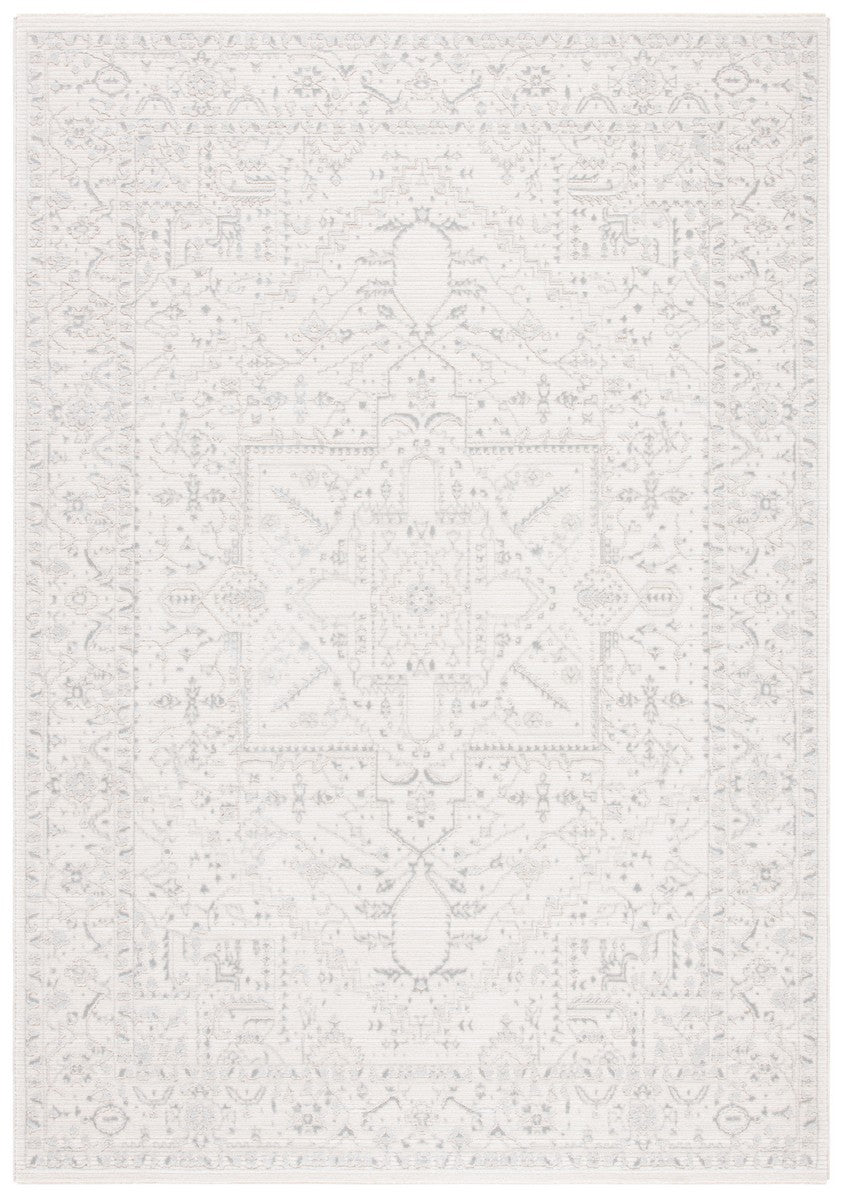 Martha Stewart Sabrina 8931 Transitional Power Loomed 80% Polyester + 20% Viscose Rug Ivory / Light Grey
