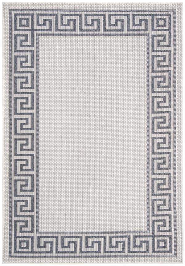 Martha Stewart Indoor Outdoor Martha Stewart Outdoor 331 Indoor - Outdoor Power Loomed Polypropylene Frize Rug in Silver, Grey 9ft x 12ft