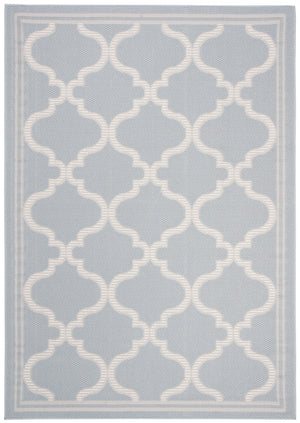 Martha Stewart Indoor Outdoor Martha Stewart Outdoor 336 Indoor - Outdoor Power Loomed Polypropylene Frize Rug in Aqua, Cream 9ft x 12ft