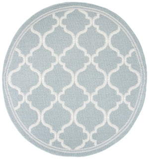 Martha Stewart Indoor Outdoor Martha Stewart Outdoor 336 Indoor - Outdoor Power Loomed Polypropylene Frize Rug in Aqua, Cream 9ft x 12ft