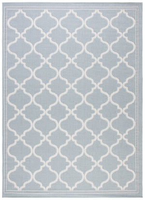 Martha Stewart Indoor Outdoor Martha Stewart Outdoor 336 Indoor - Outdoor Power Loomed Polypropylene Frize Rug in Aqua, Cream 9ft x 12ft
