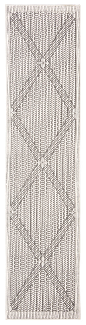 Martha Stewart Indoor Outdoor Martha Stewart Outdoor 339 Indoor - Outdoor Power Loomed Polypropylene Frize Rug in Charcoal, Beige 4ft-5in x 6ft-5in