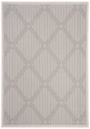 Martha Stewart Indoor Outdoor Martha Stewart Outdoor 339 Indoor - Outdoor Power Loomed Polypropylene Frize Rug in Charcoal, Beige 4ft-5in x 6ft-5in