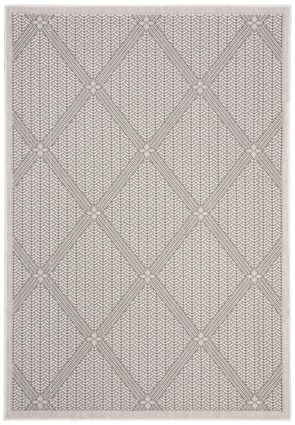 Martha Stewart Indoor Outdoor Martha Stewart Outdoor 339 Indoor - Outdoor Power Loomed Polypropylene Frize Rug in Charcoal, Beige 4ft-5in x 6ft-5in