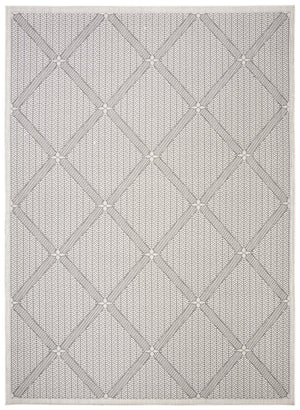Martha Stewart Indoor Outdoor Martha Stewart Outdoor 339 Indoor - Outdoor Power Loomed Polypropylene Frize Rug in Charcoal, Beige 4ft-5in x 6ft-5in
