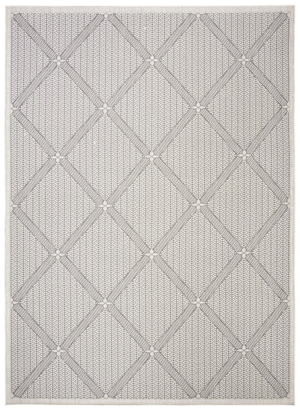 Martha Stewart Indoor Outdoor Martha Stewart Outdoor 339 Indoor - Outdoor Power Loomed Polypropylene Frize Rug in Charcoal, Beige 4ft-5in x 6ft-5in