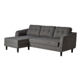 Moe's Home Belagio Sofa Bed With Chaise Charcoal Left