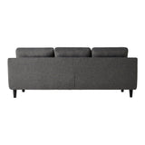 Moe's Home Belagio Sofa Bed With Chaise Charcoal Left