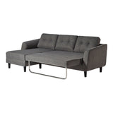 Moe's Home Belagio Sofa Bed With Chaise Charcoal Left