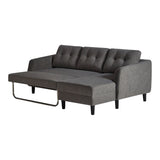 Moe's Home Belagio Sofa Bed With Chaise Charcoal Right