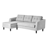 Moe's Home Belagio Sofa Bed With Chaise Light Grey Left