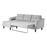 Moe's Home Belagio Sofa Bed With Chaise Light Grey Left