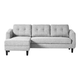 Moe's Home Belagio Sofa Bed With Chaise Light Grey Left