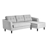 Moe's Home Belagio Sofa Bed With Chaise Light Grey Right