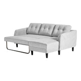 Moe's Home Belagio Sofa Bed With Chaise Light Grey Right