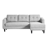 Moe's Home Belagio Sofa Bed With Chaise Light Grey Right