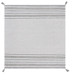 Montauk 214 Hand Woven 100% Cotton Rug Grey / Ivory 100% Cotton MTK214F-6SQ