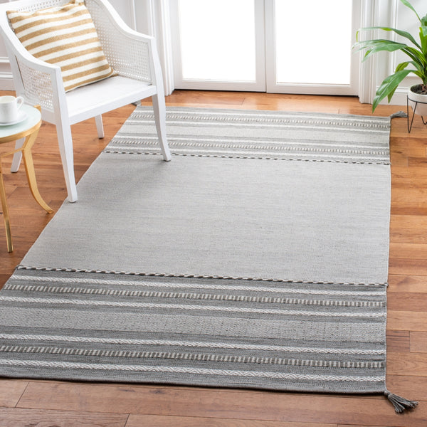 Montauk 215 Hand Woven 100% Cotton Rug Grey / Ivory 100% Cotton MTK215F-5
