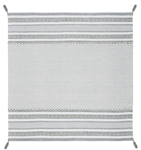 Montauk 215 Hand Woven 100% Cotton Rug Grey / Ivory 100% Cotton MTK215F-6SQ