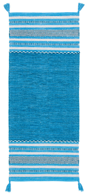 Montauk 215 Hand Woven 100% Cotton Rug Blue / Grey 100% Cotton MTK215M-26