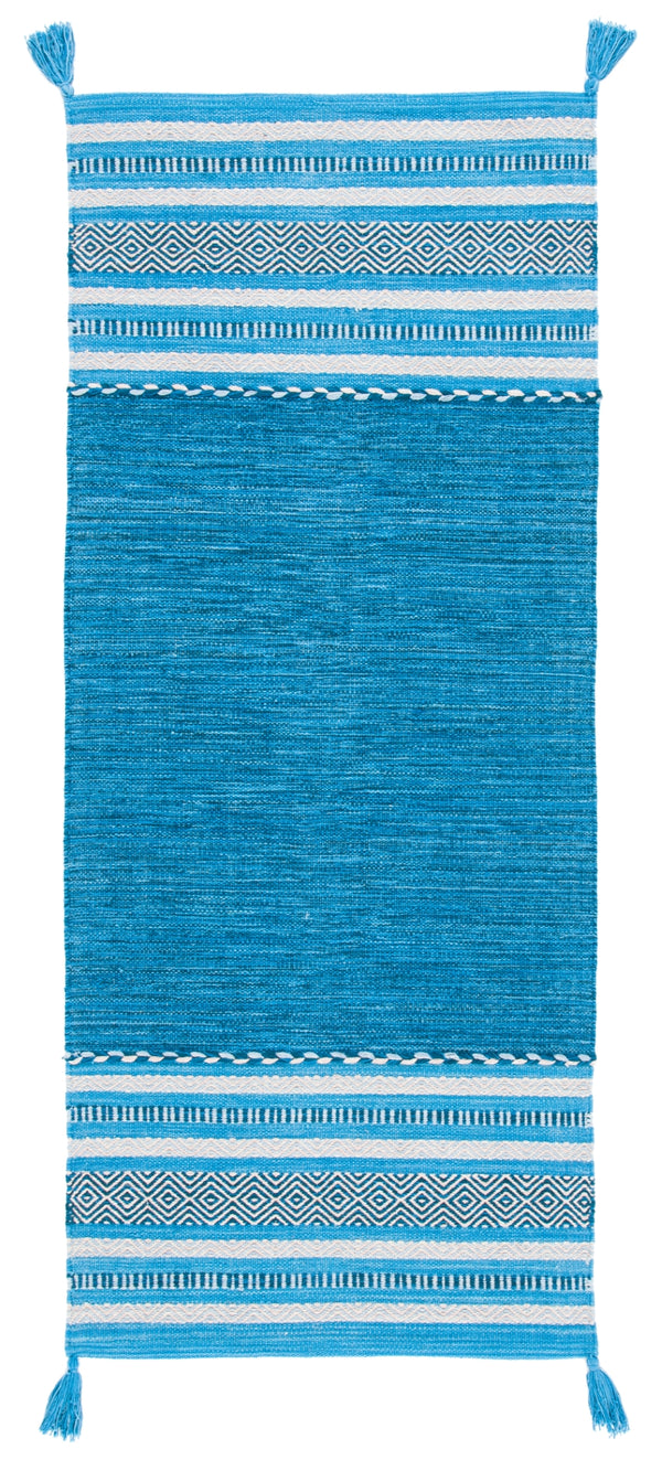 Montauk 215 Hand Woven 100% Cotton Rug Blue / Grey 100% Cotton MTK215M-26