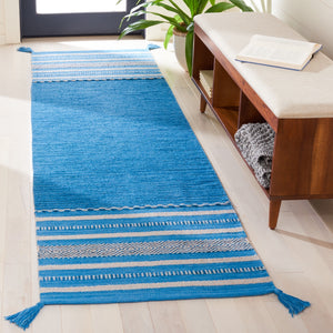 Montauk 215 Hand Woven 100% Cotton Rug Blue / Grey 100% Cotton MTK215M-3