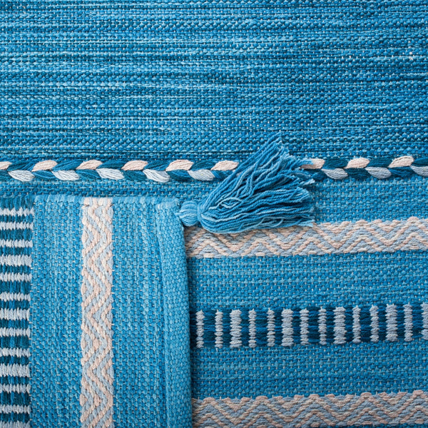 Montauk 215 Hand Woven 100% Cotton Rug Blue / Grey 100% Cotton MTK215M-5