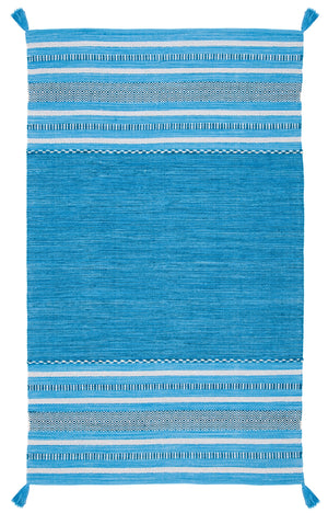 Montauk 215 Hand Woven 100% Cotton Rug Blue / Grey 100% Cotton MTK215M-5