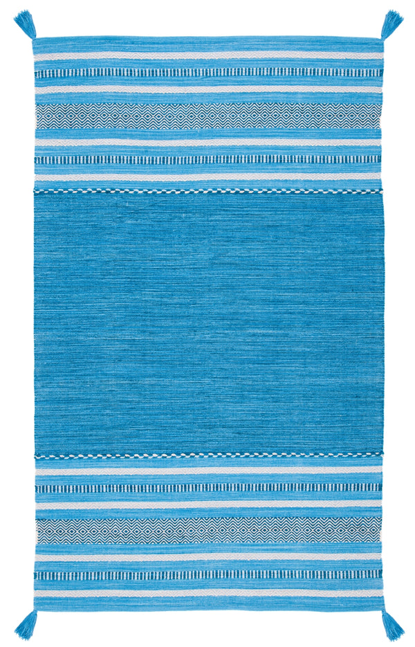 Montauk 215 Hand Woven 100% Cotton Rug Blue / Grey 100% Cotton MTK215M-5