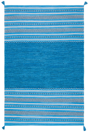 Montauk 215 Hand Woven 100% Cotton Rug Blue / Grey 100% Cotton MTK215M-6