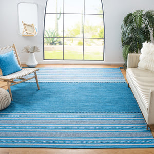 Montauk 215 Hand Woven 100% Cotton Rug Blue / Grey 100% Cotton MTK215M-8