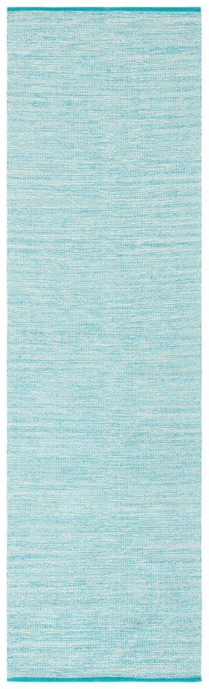 Montauk 250 Contemporary Flat Weave 100% Cotton Pile Rug Aqua / Blue