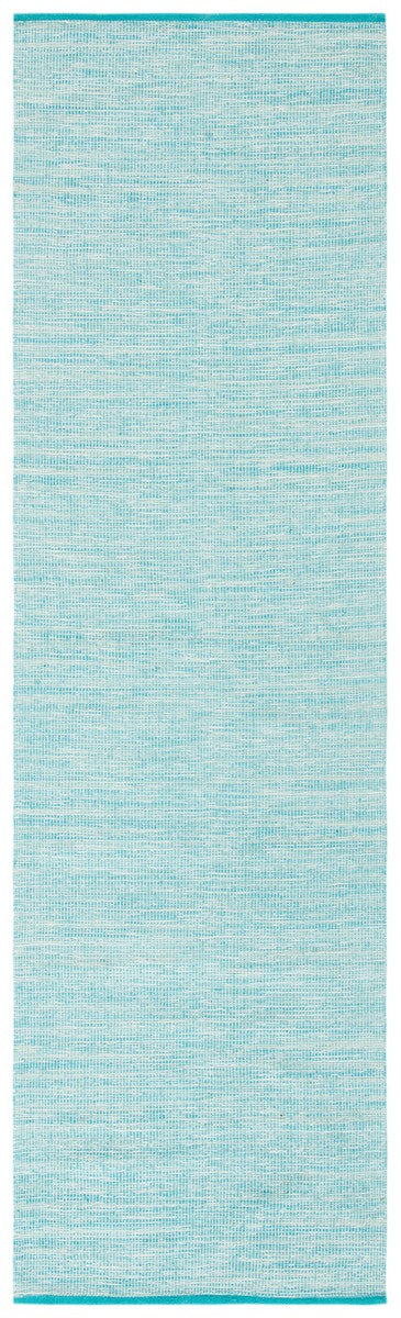 Montauk 250 Contemporary Flat Weave 100% Cotton Pile Rug Aqua / Blue