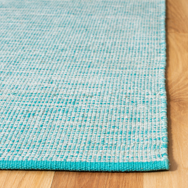 Montauk 250 Contemporary Flat Weave 100% Cotton Pile Rug Aqua / Blue