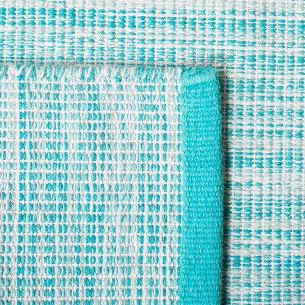 Montauk 250 Contemporary Flat Weave 100% Cotton Pile Rug Aqua / Blue