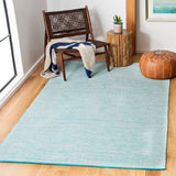Montauk 250 Contemporary Flat Weave 100% Cotton Pile Rug Aqua / Blue