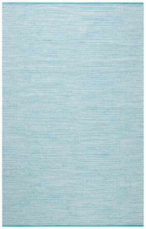 Montauk 250 Contemporary Flat Weave 100% Cotton Pile Rug Aqua / Blue