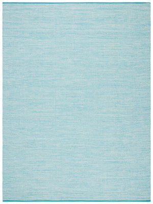 Montauk 250 Contemporary Flat Weave 100% Cotton Pile Rug Aqua / Blue