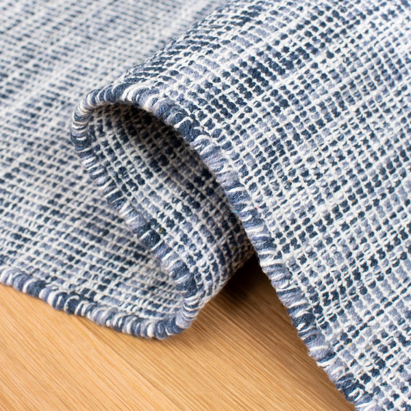 Montauk 250 Contemporary Flat Weave 100% Cotton Pile Rug Navy / Blue