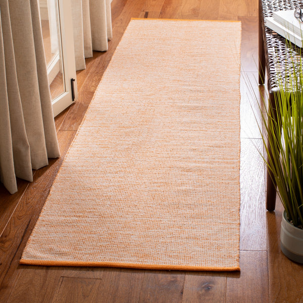 Montauk 250 Contemporary Flat Weave 100% Cotton Pile Rug Orange