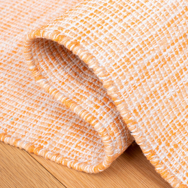 Montauk 250 Contemporary Flat Weave 100% Cotton Pile Rug Orange
