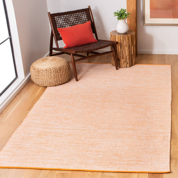 Montauk 250 Contemporary Flat Weave 100% Cotton Pile Rug Orange