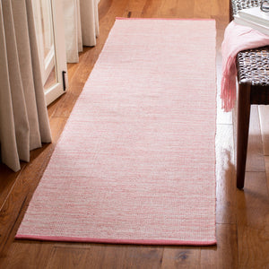 Montauk 250 Contemporary Flat Weave 100% Cotton Pile Rug Pink / Fuchsia