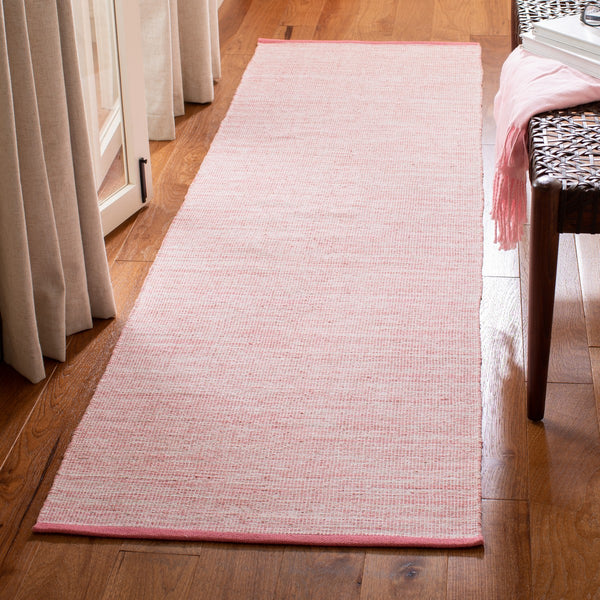 Montauk 250 Contemporary Flat Weave 100% Cotton Pile Rug Pink / Fuchsia