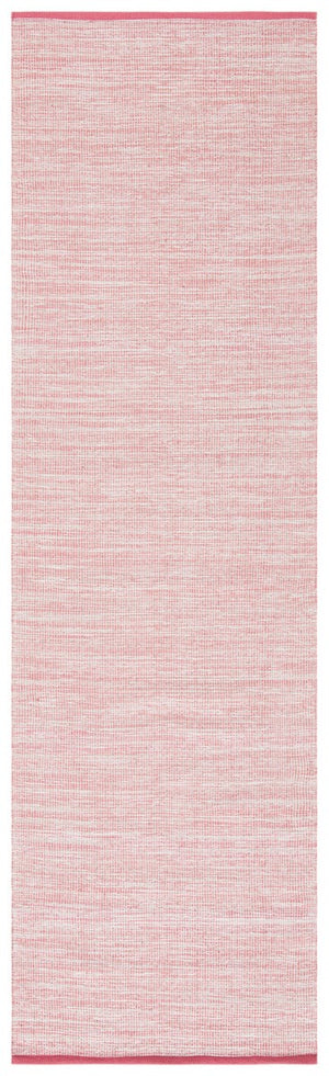 Montauk 250 Contemporary Flat Weave 100% Cotton Pile Rug Pink / Fuchsia