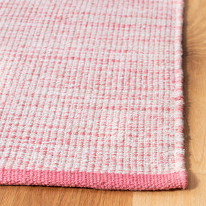 Montauk 250 Contemporary Flat Weave 100% Cotton Pile Rug Pink / Fuchsia