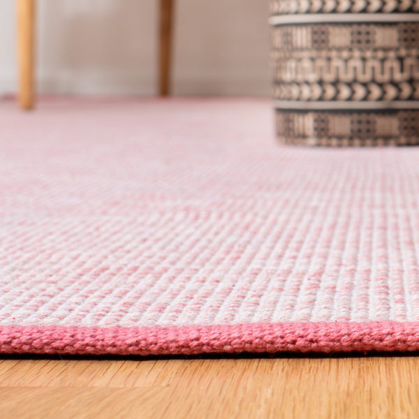 Montauk 250 Contemporary Flat Weave 100% Cotton Pile Rug Pink / Fuchsia