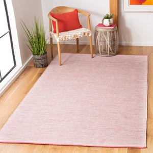 Montauk 250 Contemporary Flat Weave 100% Cotton Pile Rug Pink / Fuchsia
