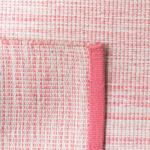 Montauk 250 Contemporary Flat Weave 100% Cotton Pile Rug Pink / Fuchsia