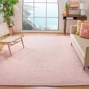 Montauk 250 Contemporary Flat Weave 100% Cotton Pile Rug Pink / Fuchsia